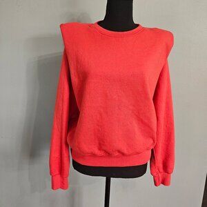 Sundry Evereve Shoulder Pad Sweatshirt. Cherry Color Size 1